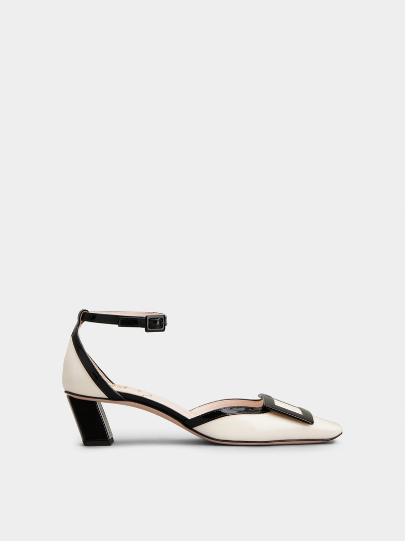 Belle Vivier Ankle Strap Lacquered Buckle Pumps in Patent Leather - 1