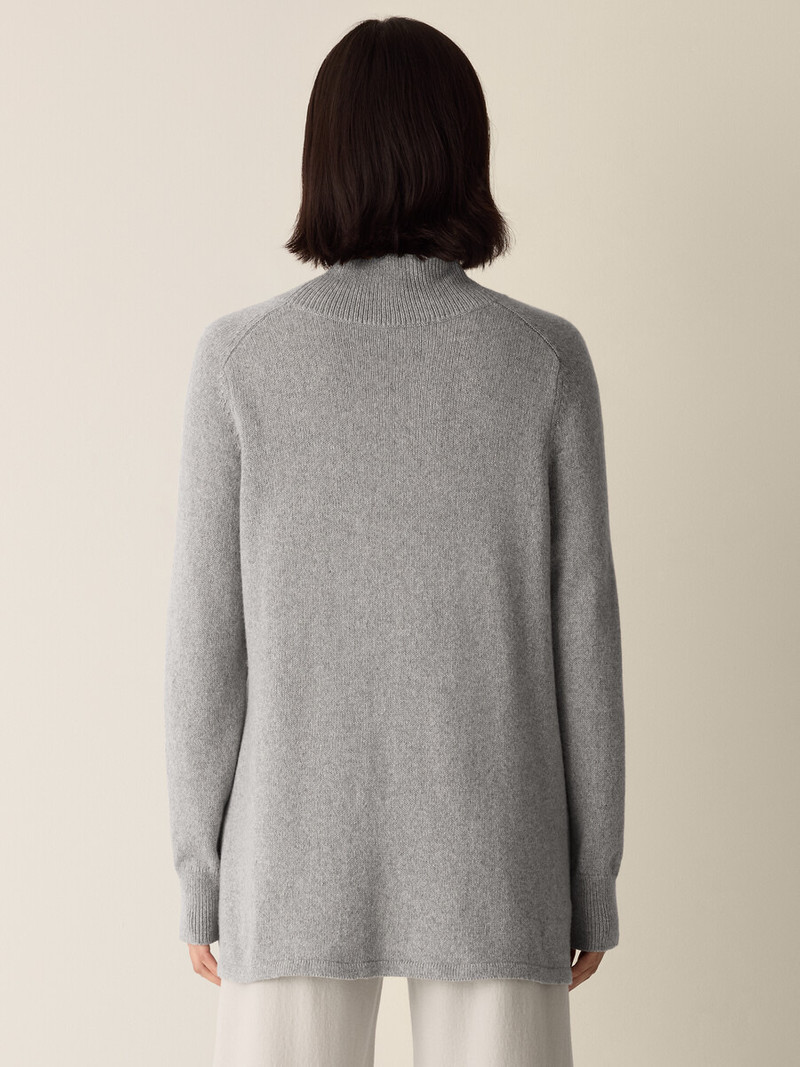 Cotton & Recycled Cashmere Turtleneck Long Top 4
