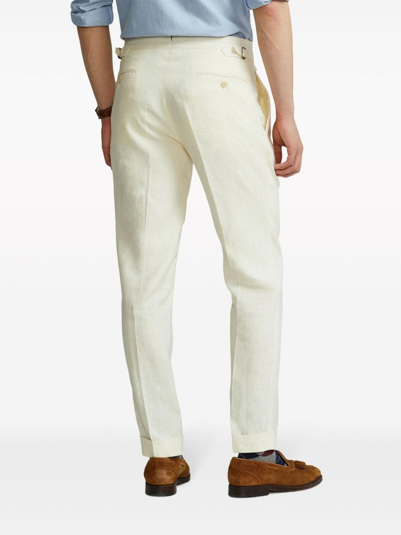 pleat-detail linen trousers 4