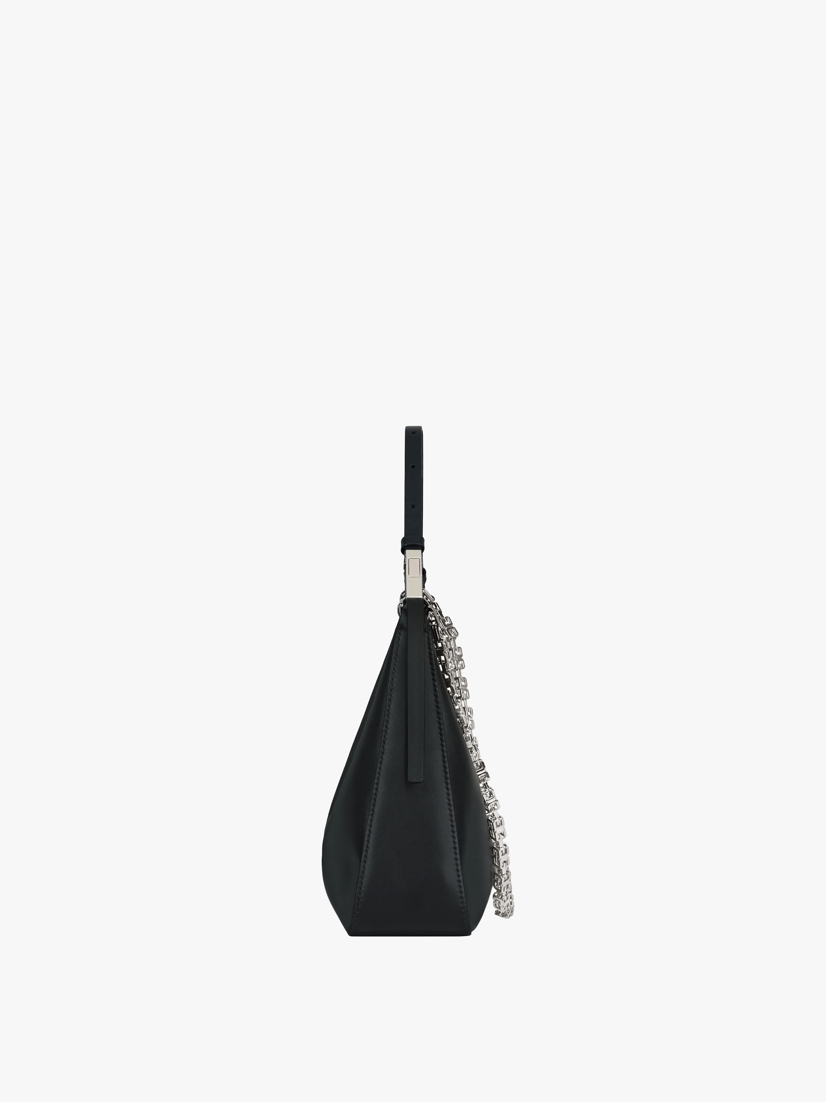 SMALL MOON CUT OUT BAG IN LEATHER WITH CHAIN - 4