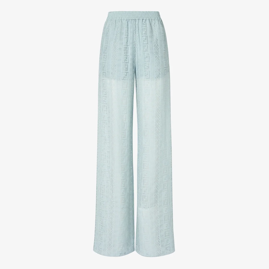Pants Light blue burnout silk-blend pants - 1