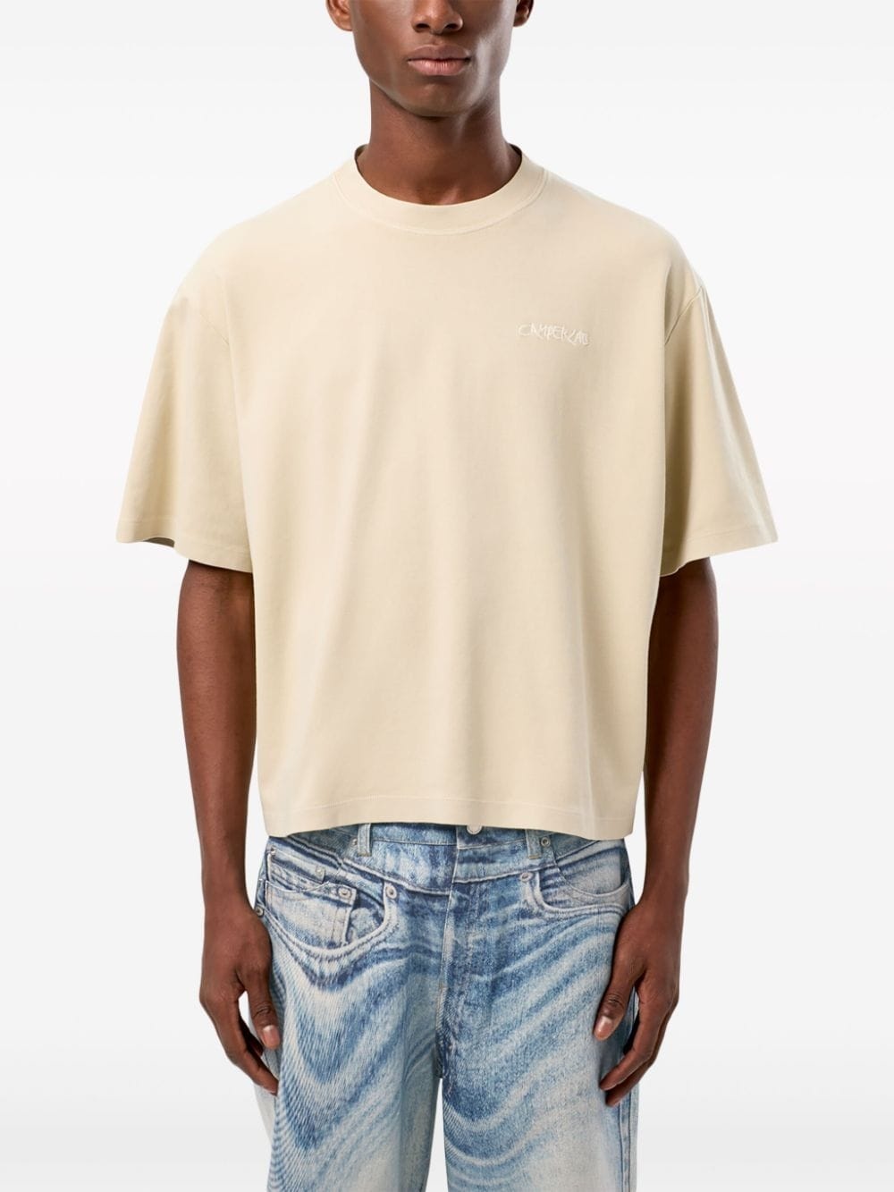 logo-embroidered cotton T-shirt - 2