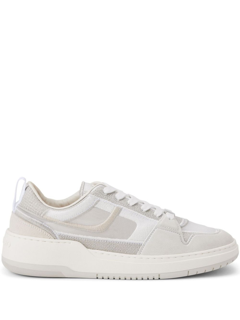 Mesh suede lace-up sneakers 1