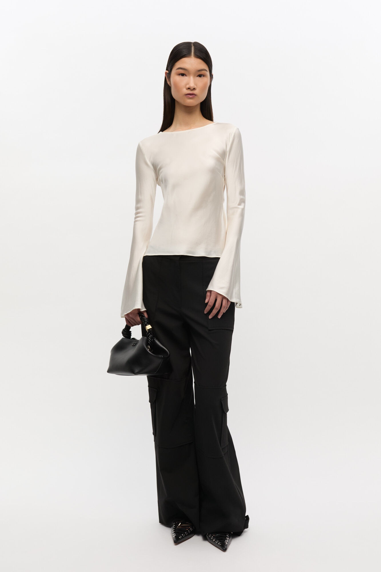 IVORY SATIN BLOUSE - 4