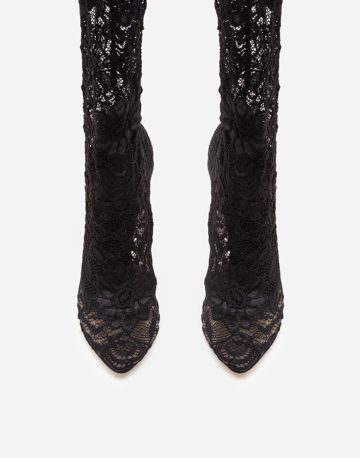 Stretch lace and gros-grain boots - 4