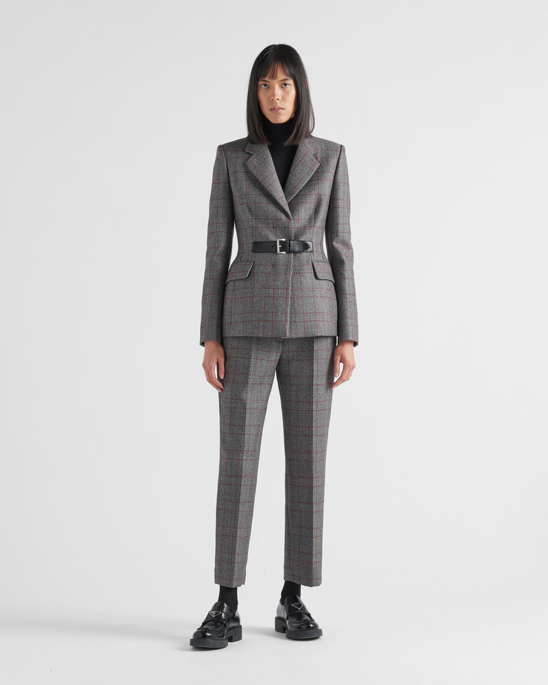 Prada Prince of Wales check pants outlook