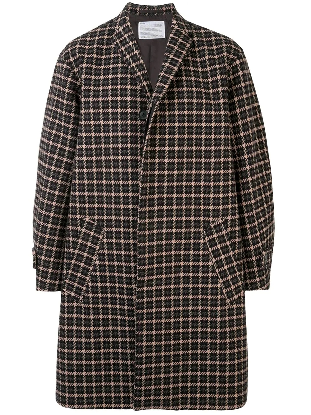 houndstooth single breasted coat - 1