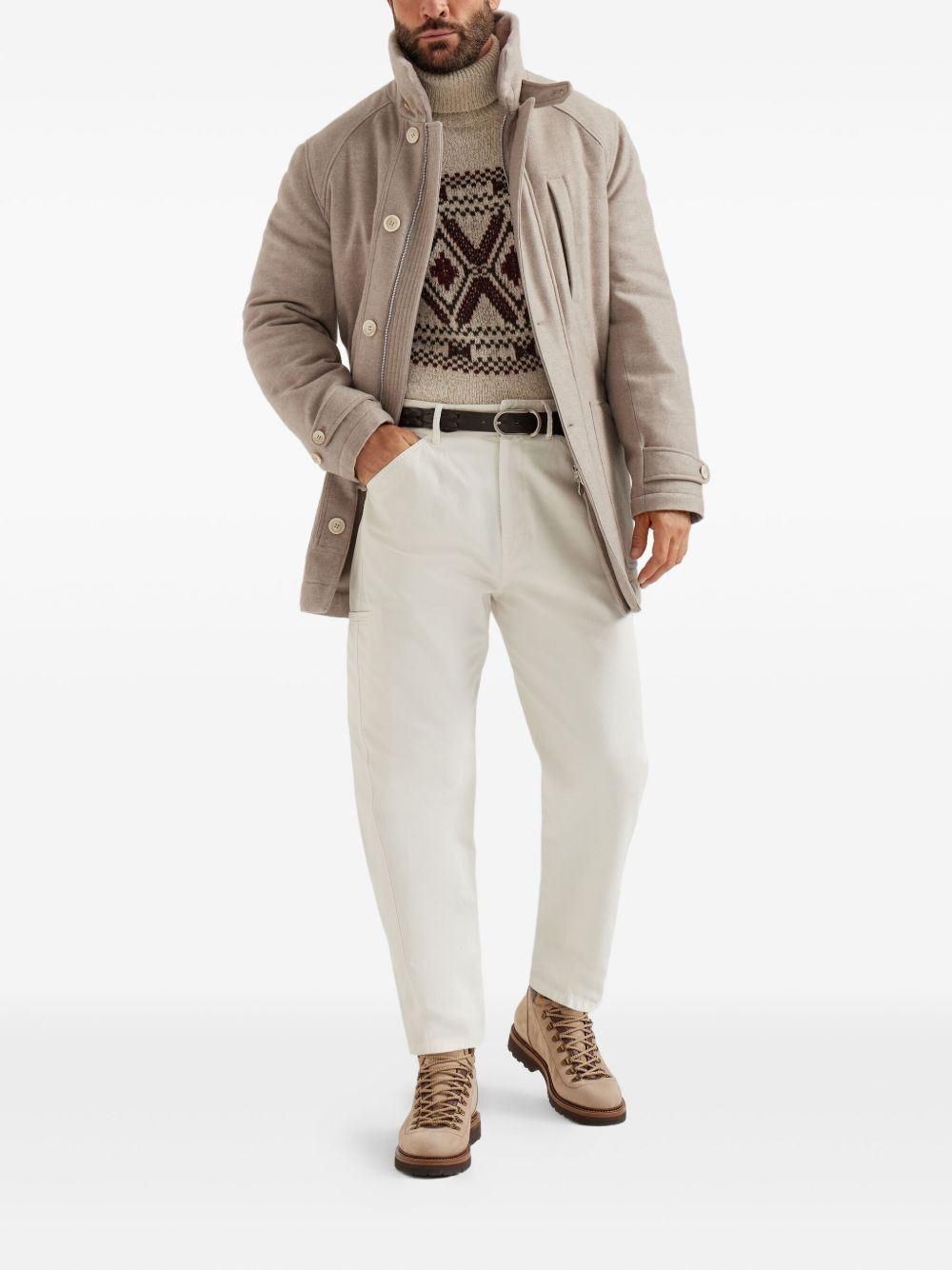 utility-pocket gabardine trousers - 2