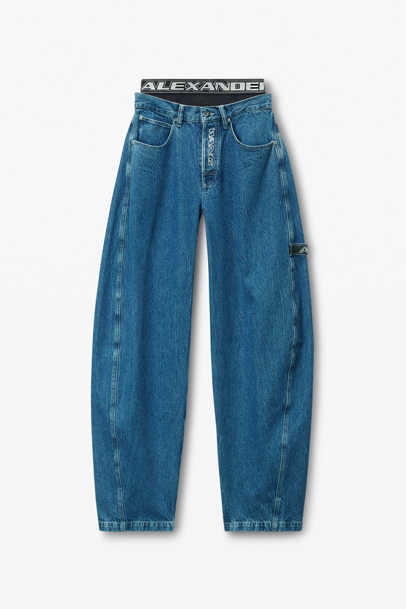Pre-Styled Rounded Jeans with Underwear Waistband 1