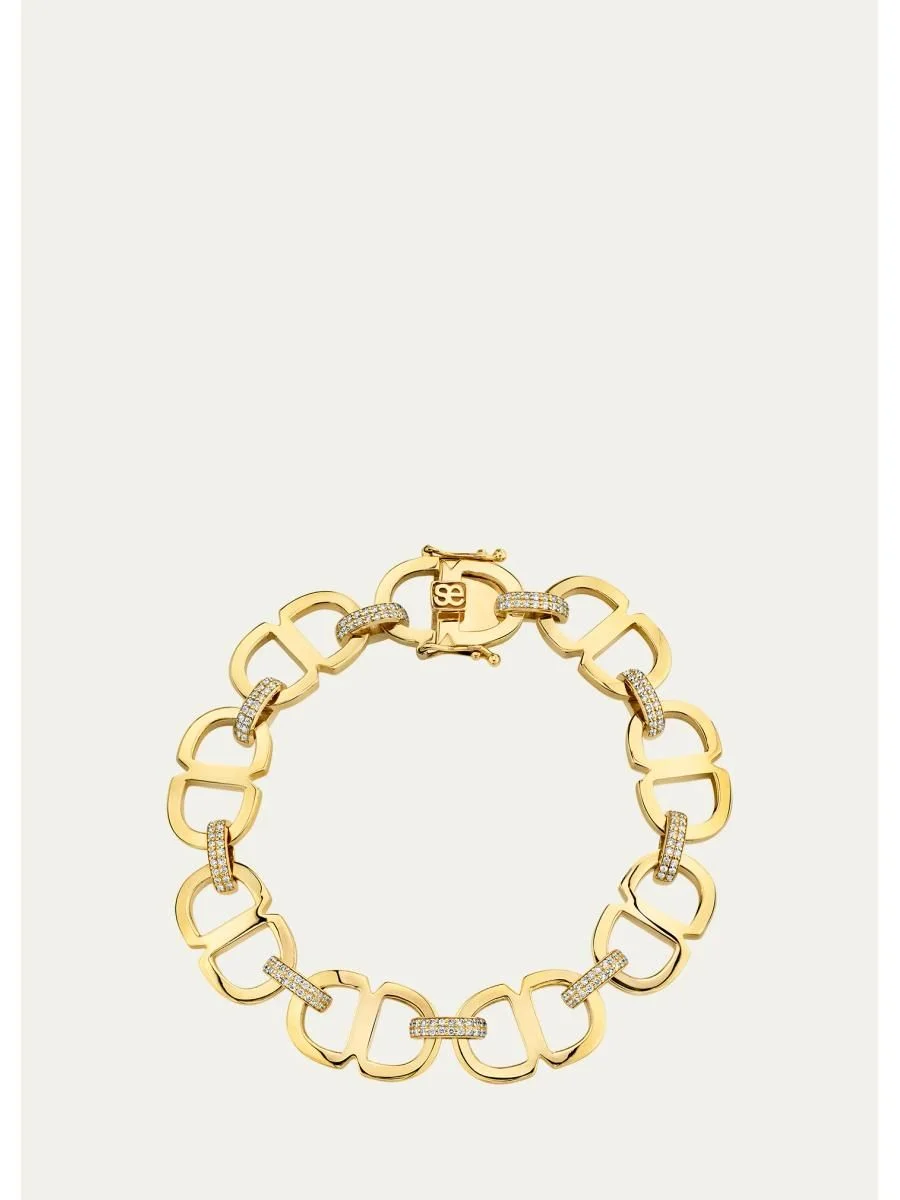 14K Gold & 1.294 TCW Diamond Eternal Love Large Link Bracelet - 1