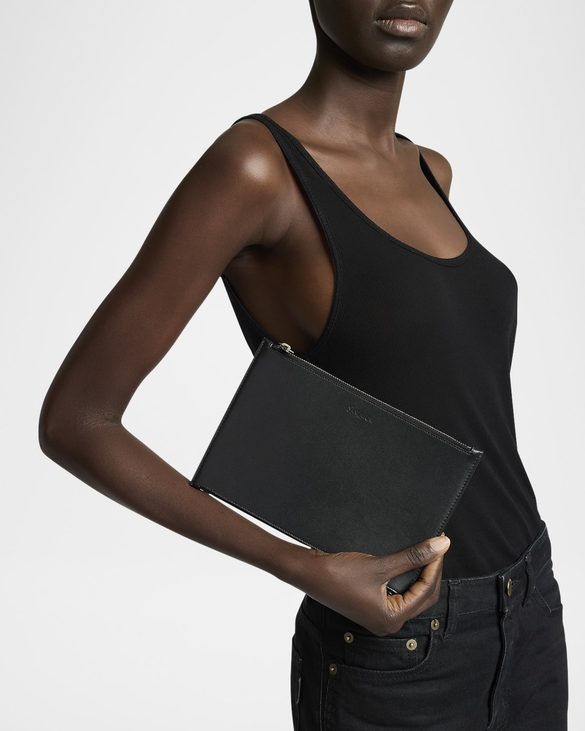 Double-Zip Travel Pouch Bag in Leather - 5