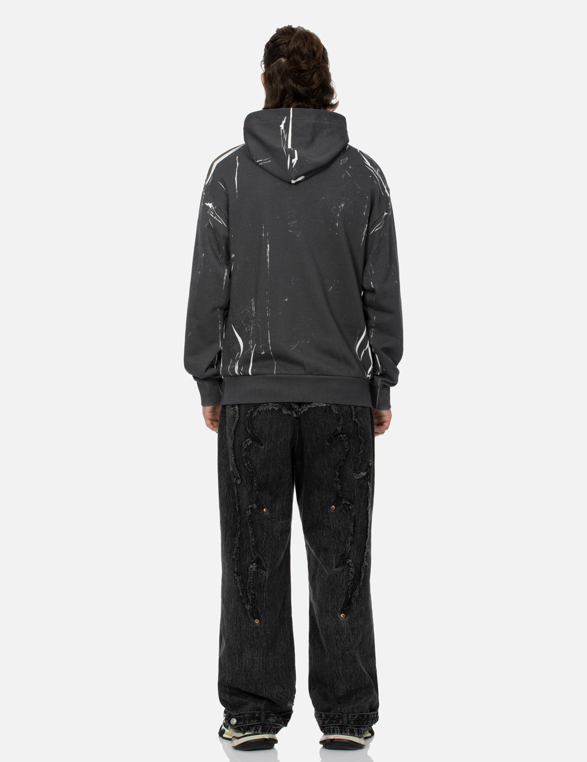 OVERDYE SEAGULL AND LOGO PRINT RELAX FIT HOODIE - 6