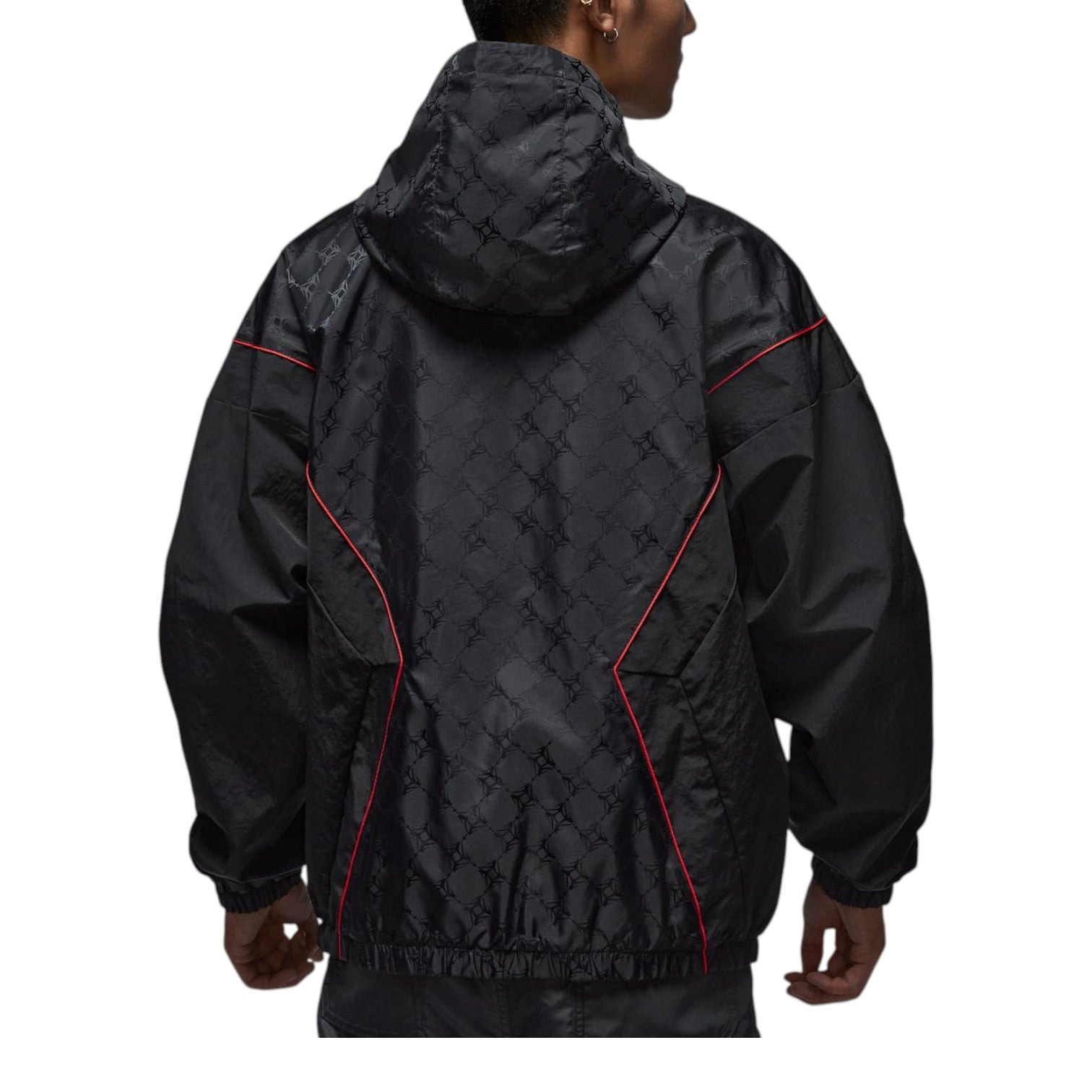Air Jordan Brooklyn Hooded Draft Jacket Loose Fit 'Black Gym Red' HV0555-010 - 2