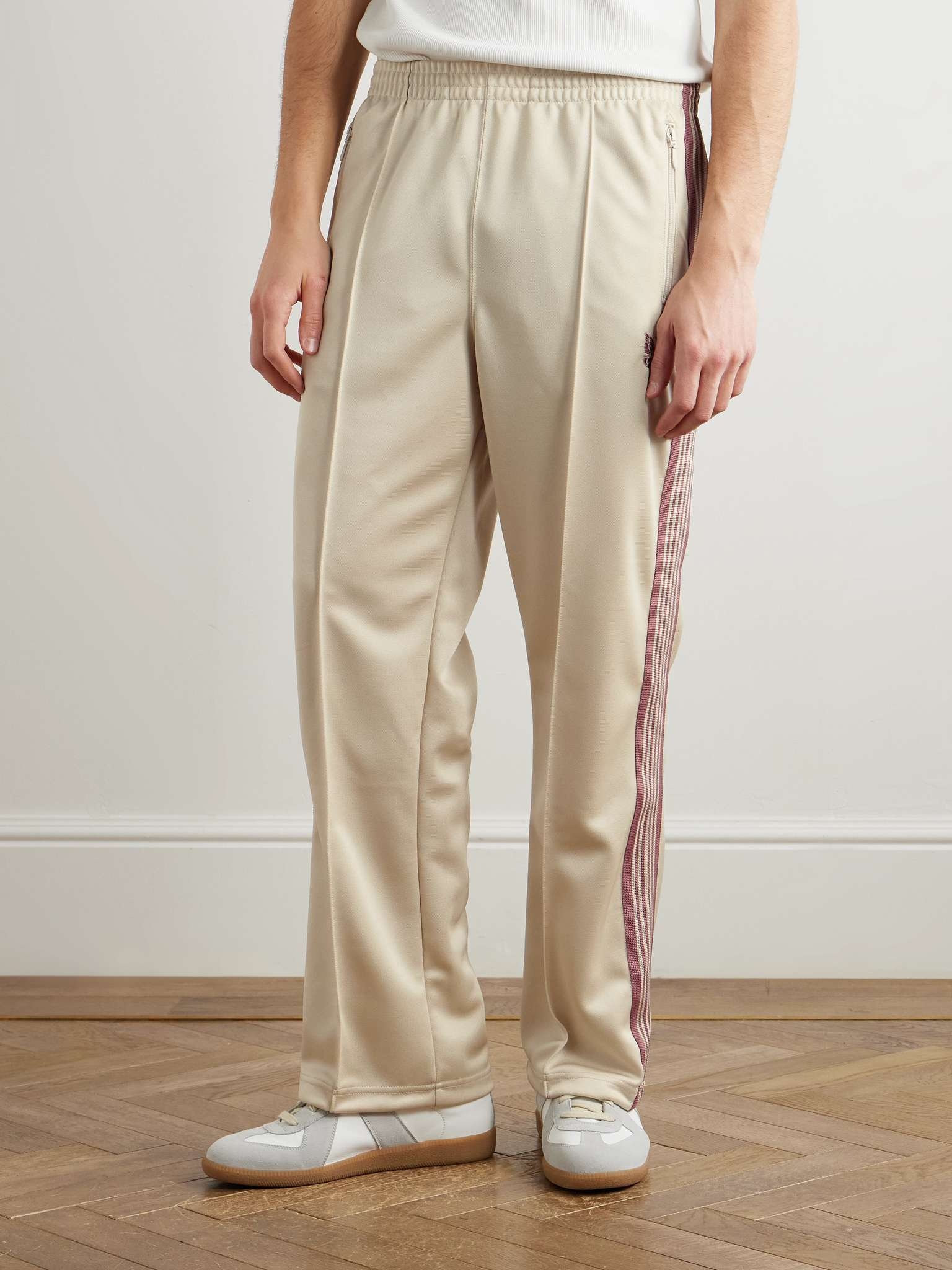 Straight-Leg Webbing-Trimmed Logo-Embroidered Tech-Jersey Track Pants - 3