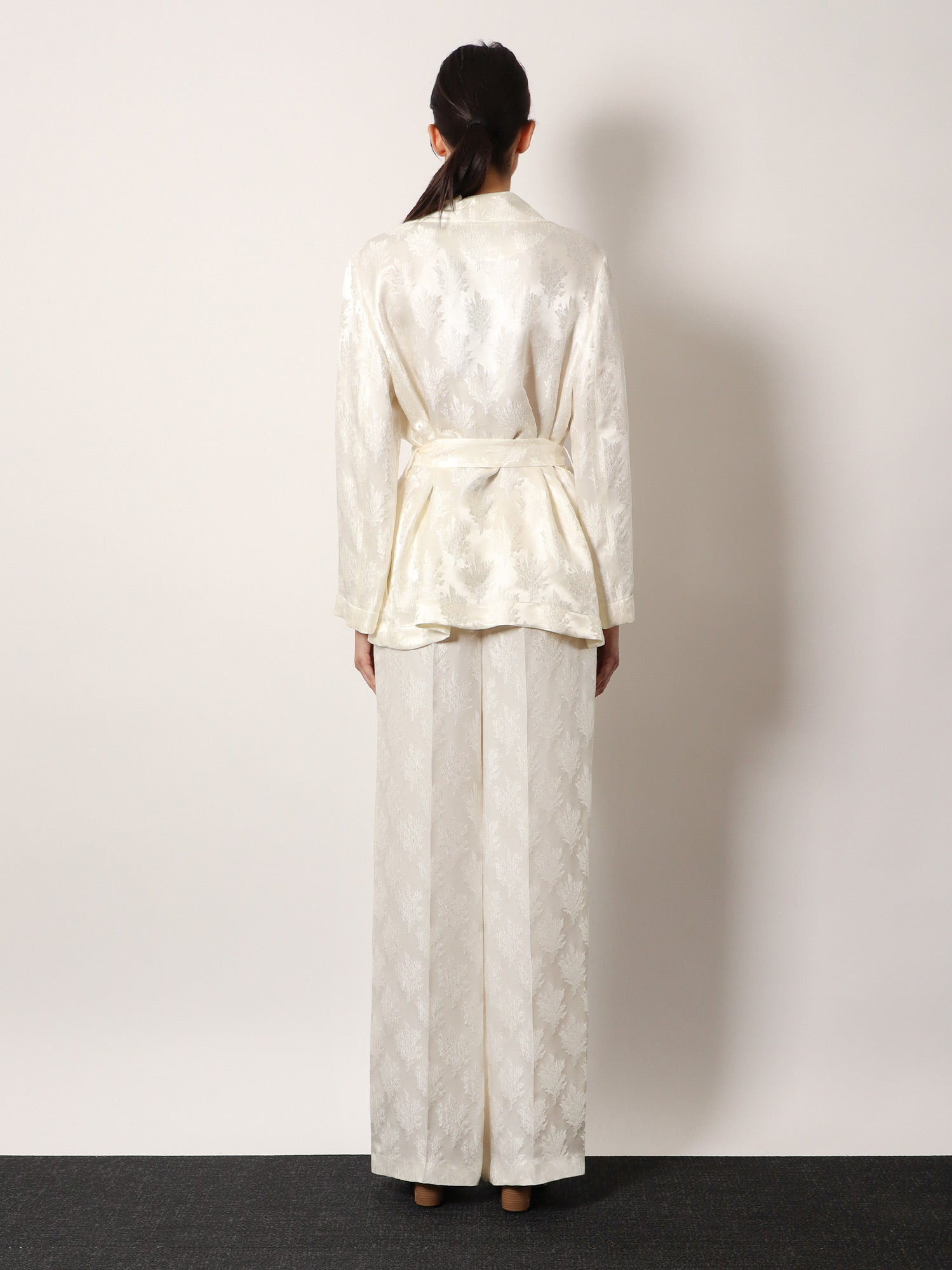 Jacquard Silk Trouser With Floral Motif - 3