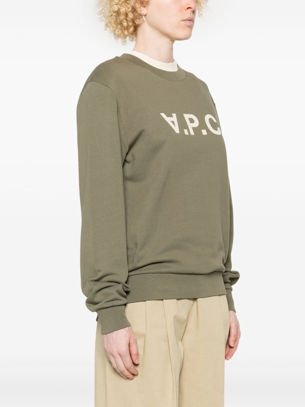 flocked-logo sweatshirt - 3