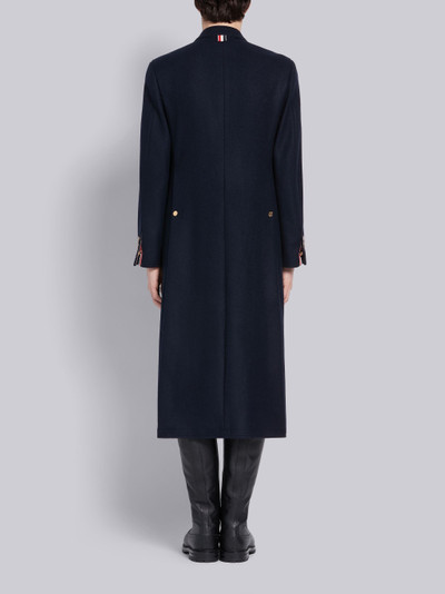 Thom Browne Navy Melton Wool Long Chesterfield Overcoat outlook