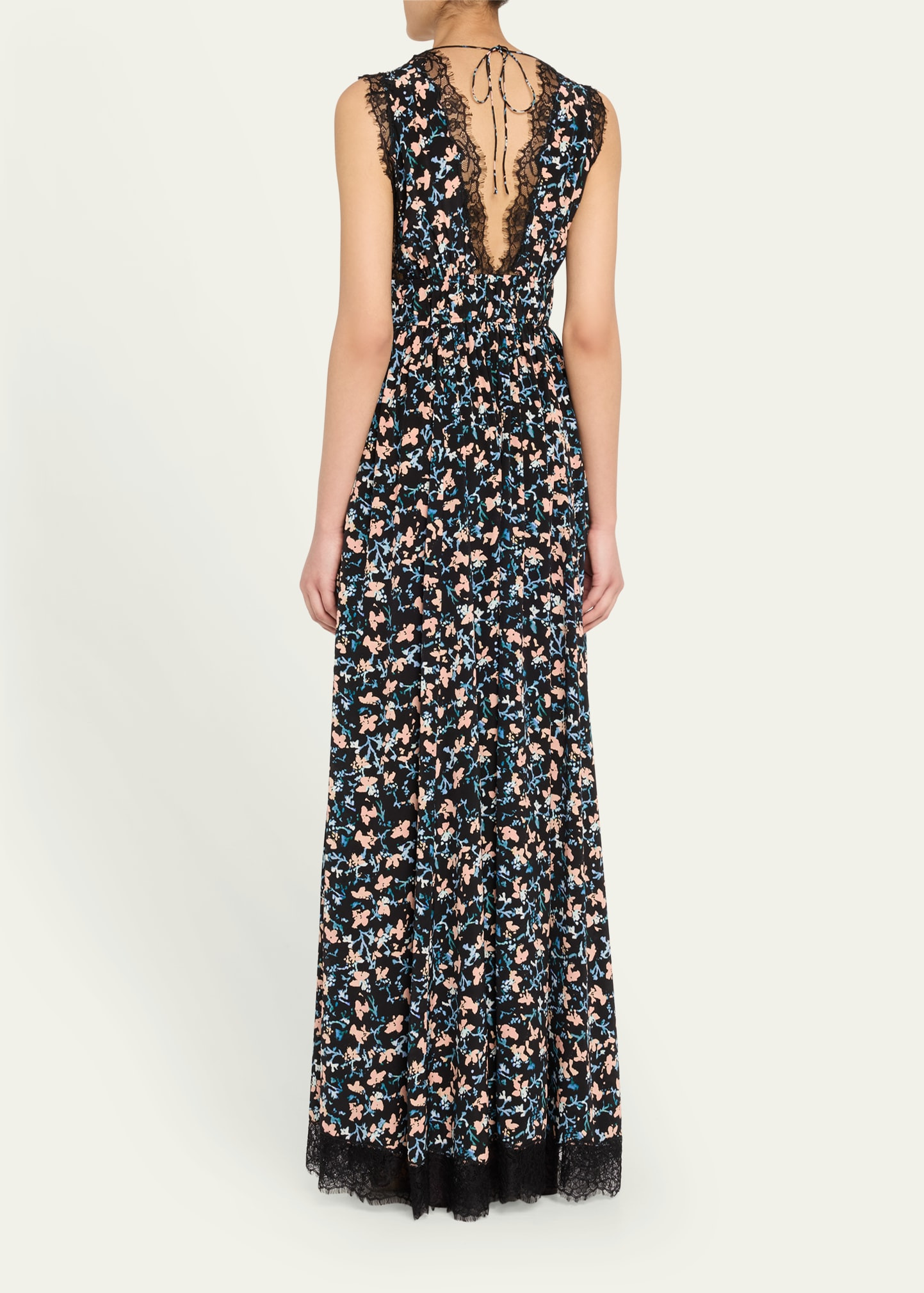 Marguerite V-Neck Silk Lace Gown - 3