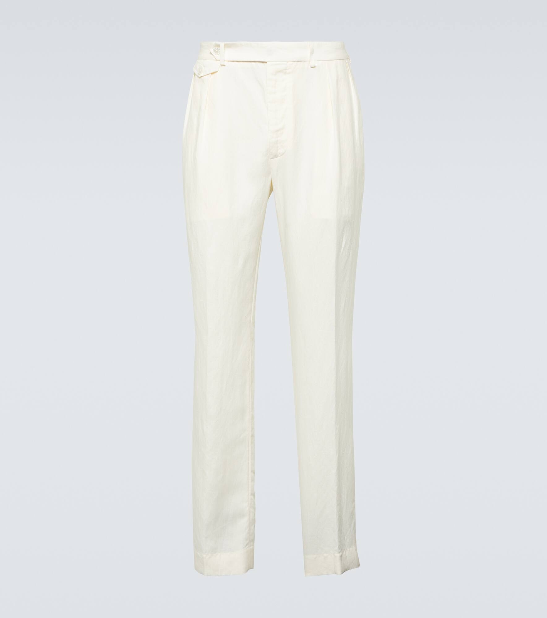 Silk and linen straight pants - 1