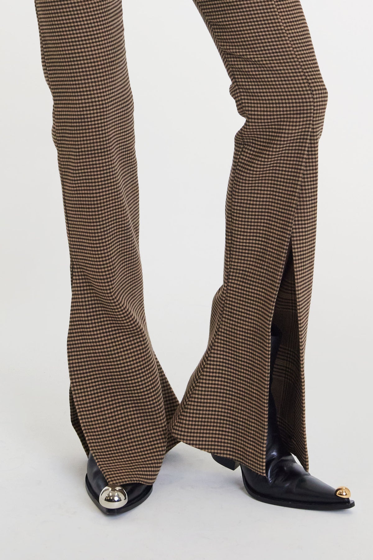 FITTED TROUSERS WITH SIDE AND FRONTAL SLITS GINGHAM - 6