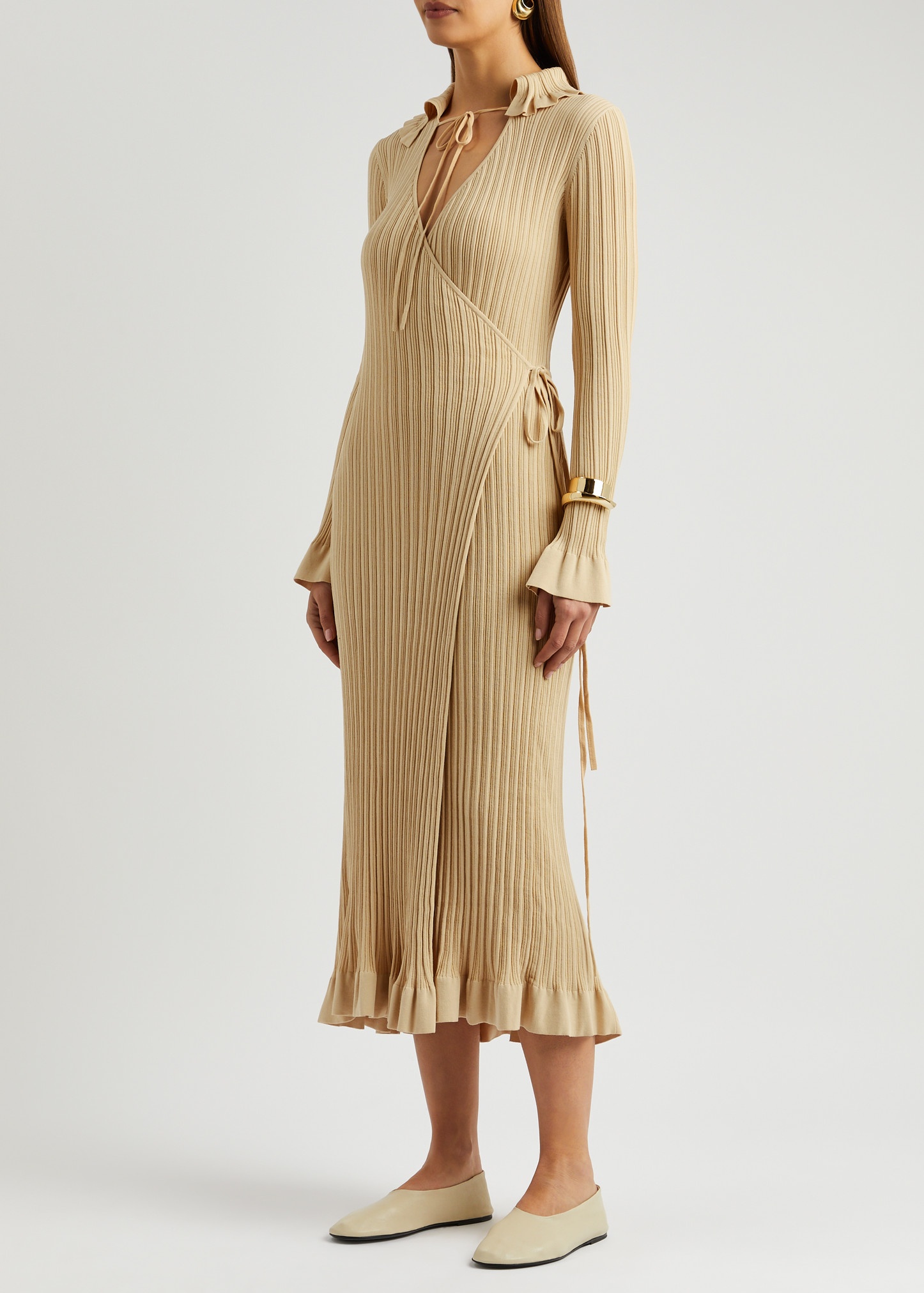 Gianina ribbed cotton-blend midi dress - 3