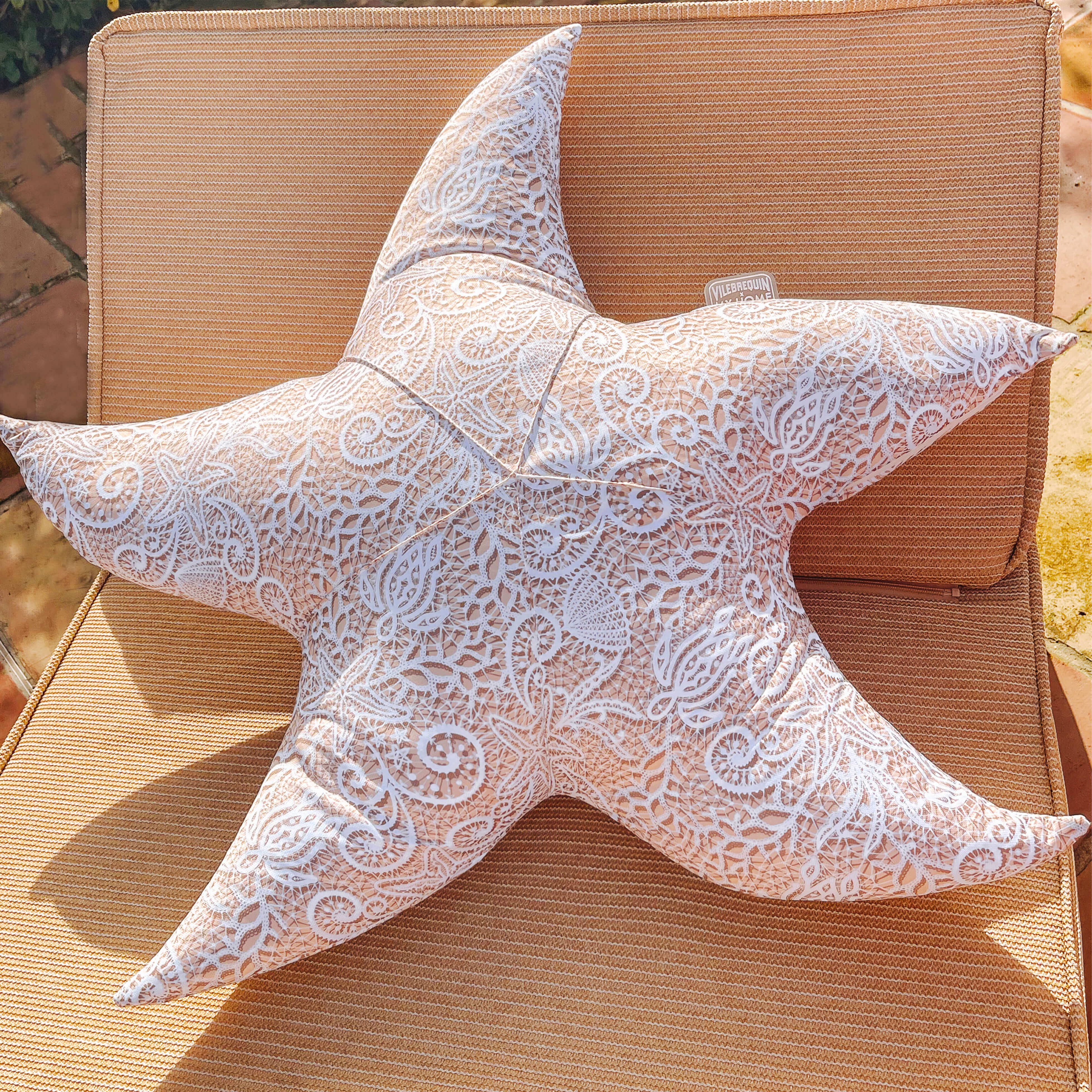 Beige Starfish Cushion Broderies Anglaises - VBQ x MX HOME - 2
