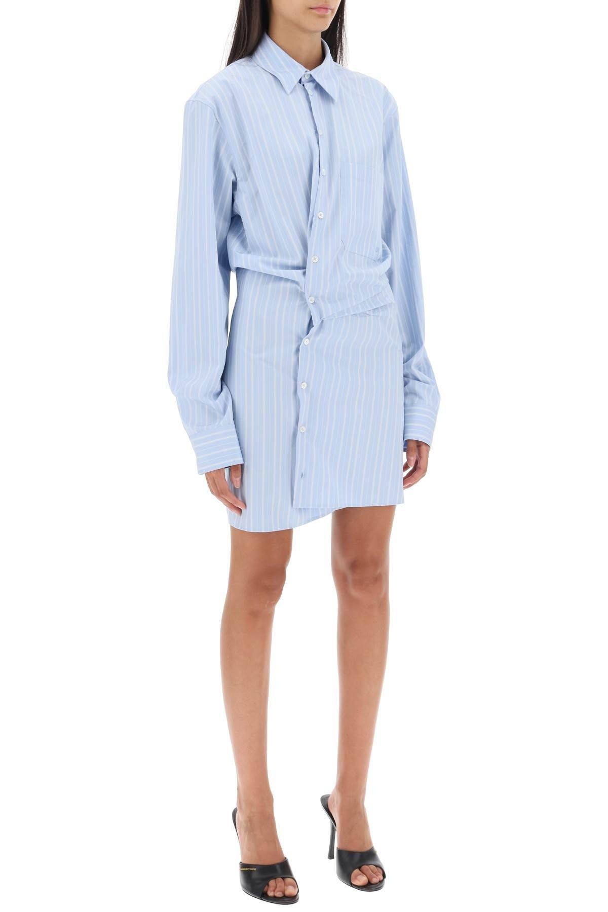 STRIPED-POPLIN MINI SHIRT DRESS - 3