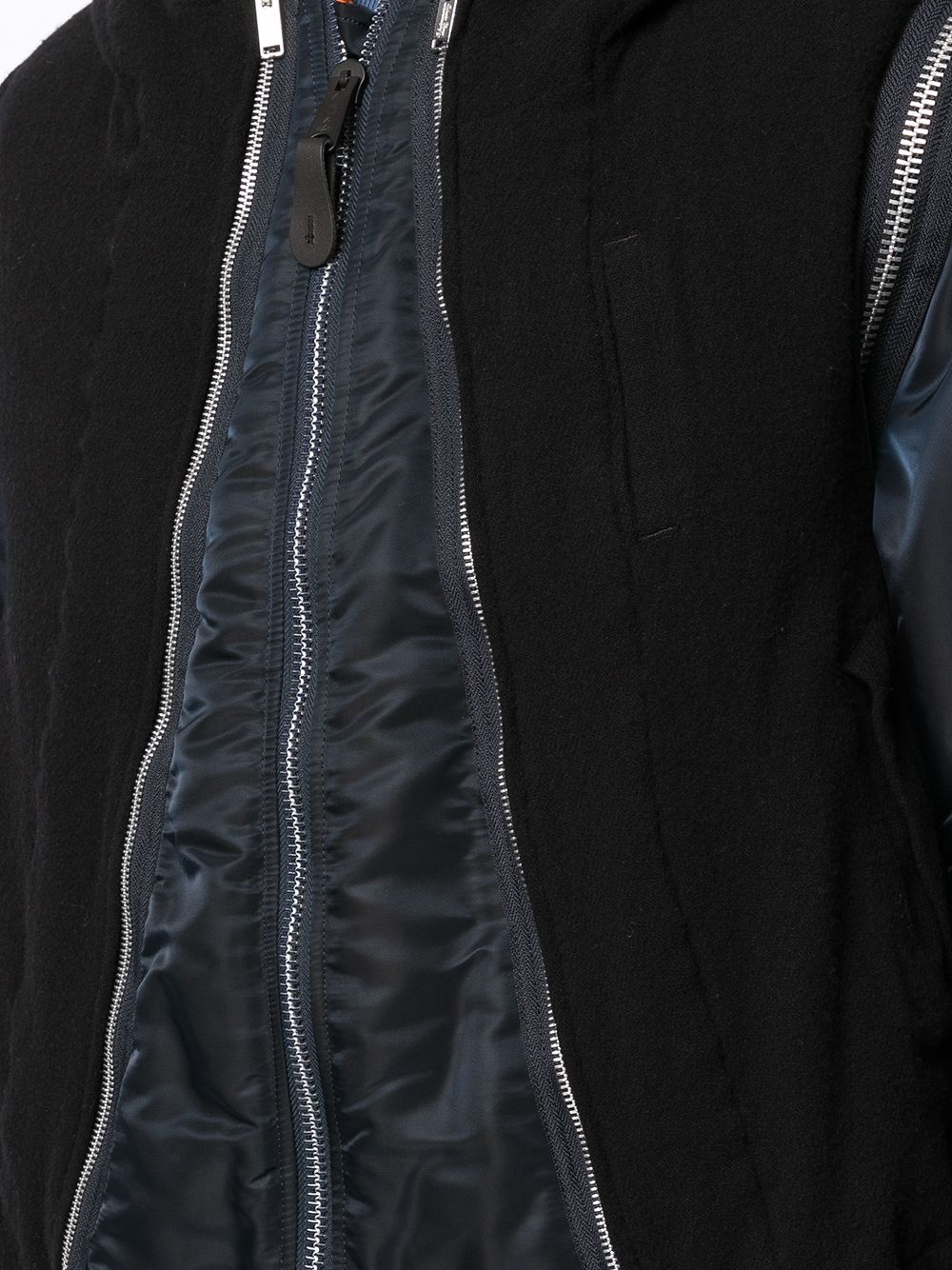 zip-up padded layered coat - 8