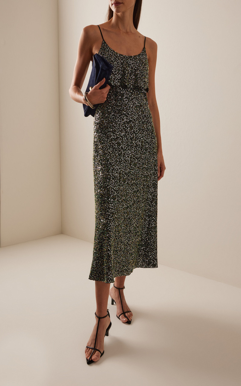 rabanne Sequined Maxi Dress black outlook