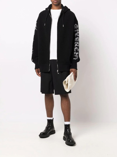 Givenchy barbed wire logo-print hoodie outlook