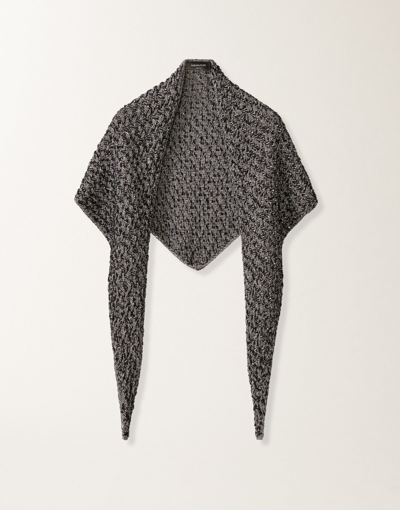 Denim-effect tweed scarf 1