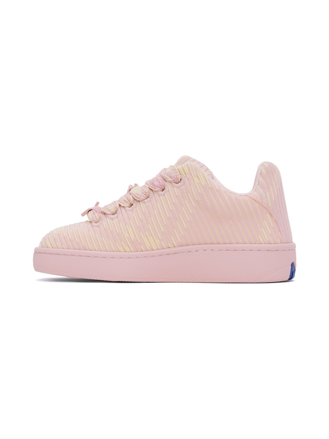 Pink Check Knit Box Sneakers - 3