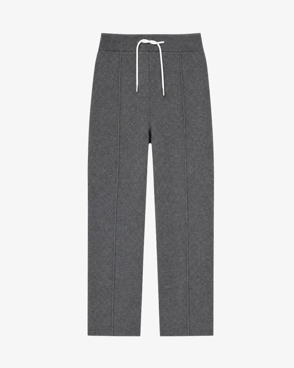 STRAIGHT-LEG PANTS IN GRAY WOOL AND CASHMERE - 1