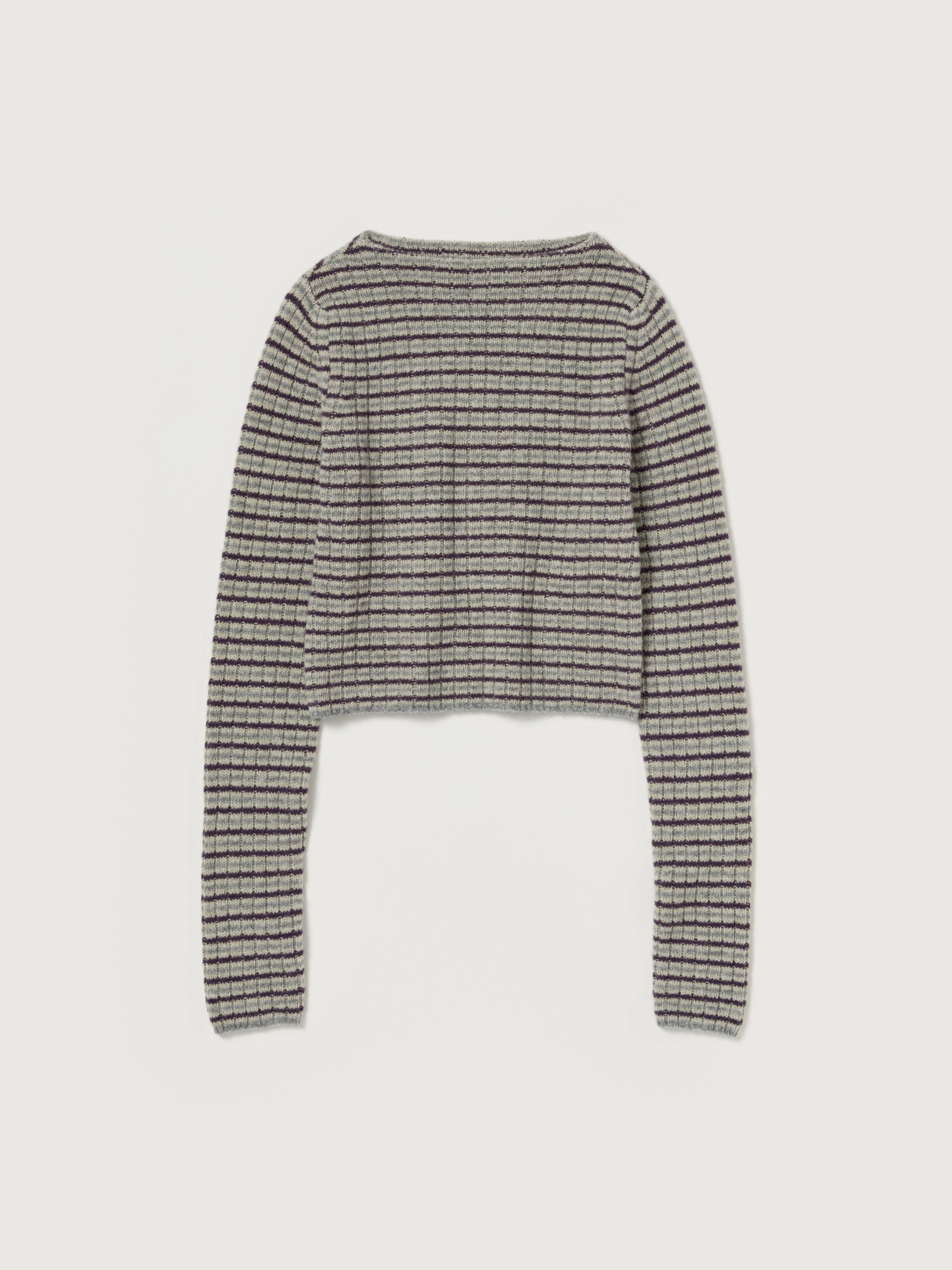 SHETLAND WOOL CASHMERE RIB KNIT BOAT-NECK P/O - 1