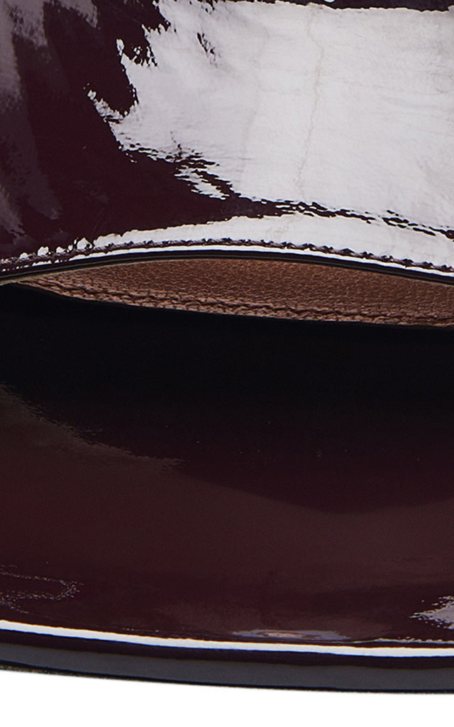Stretch Patent Leather Slide Sandals burgundy - 7