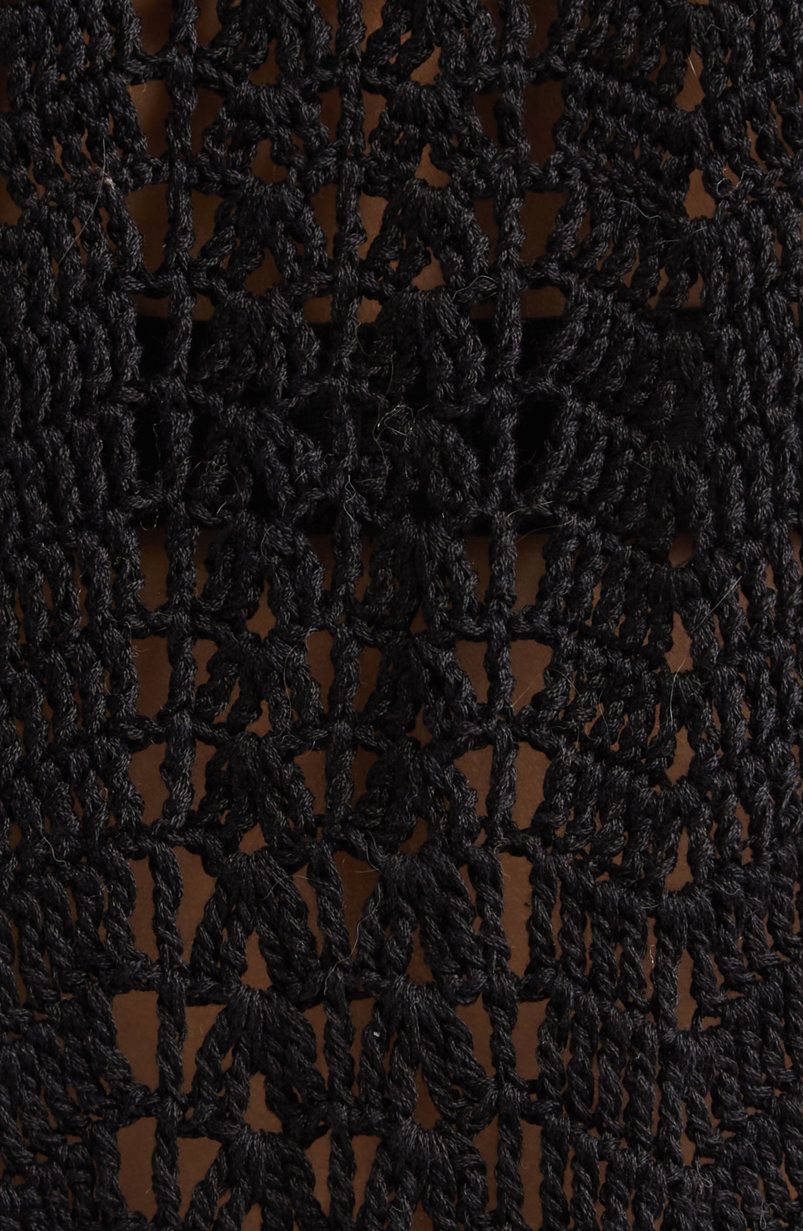 Bode Duxberry Crochet Cotton Minidress in Black at Nordstrom - 6