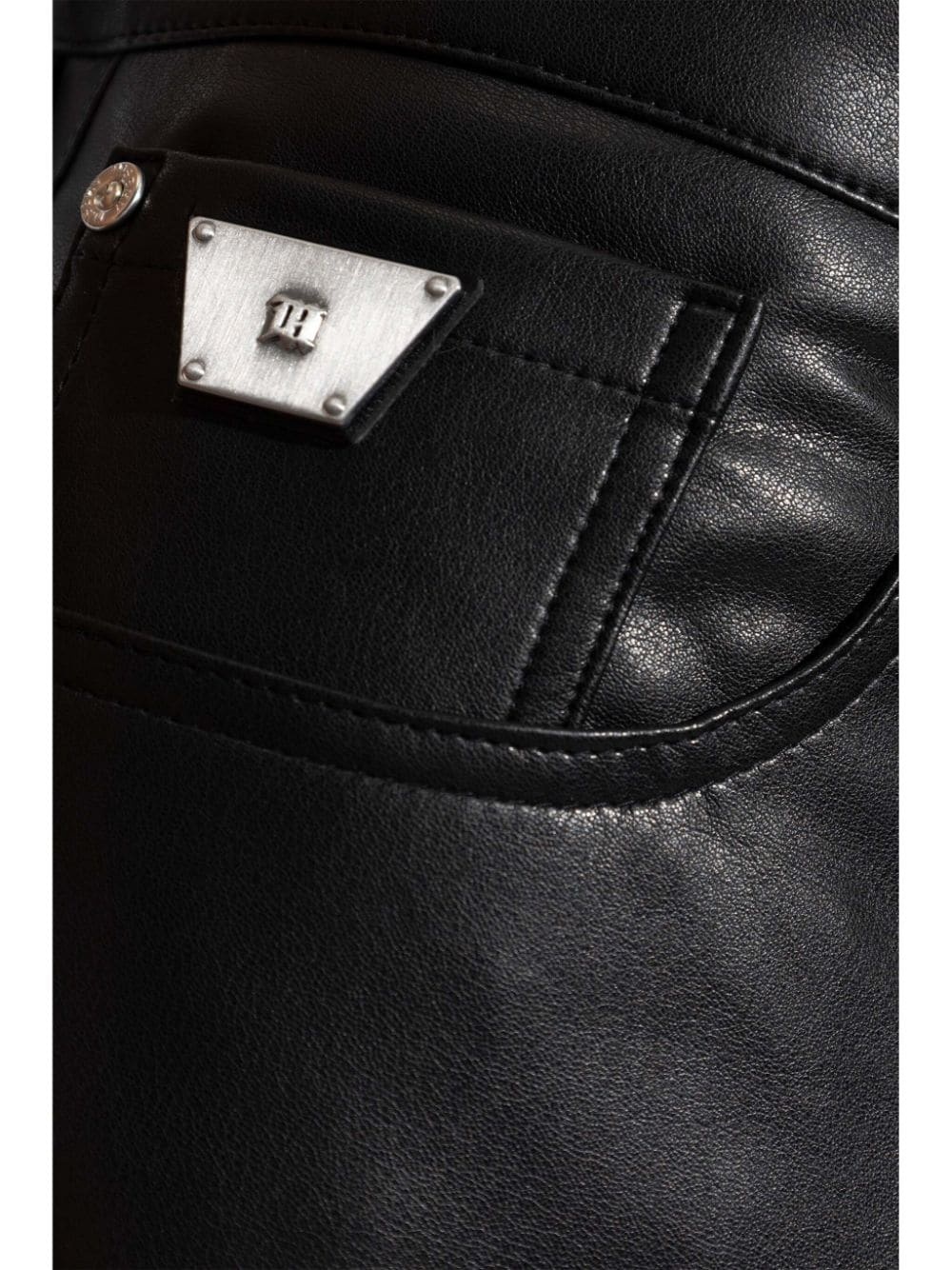 faux-leather loose pants - 5