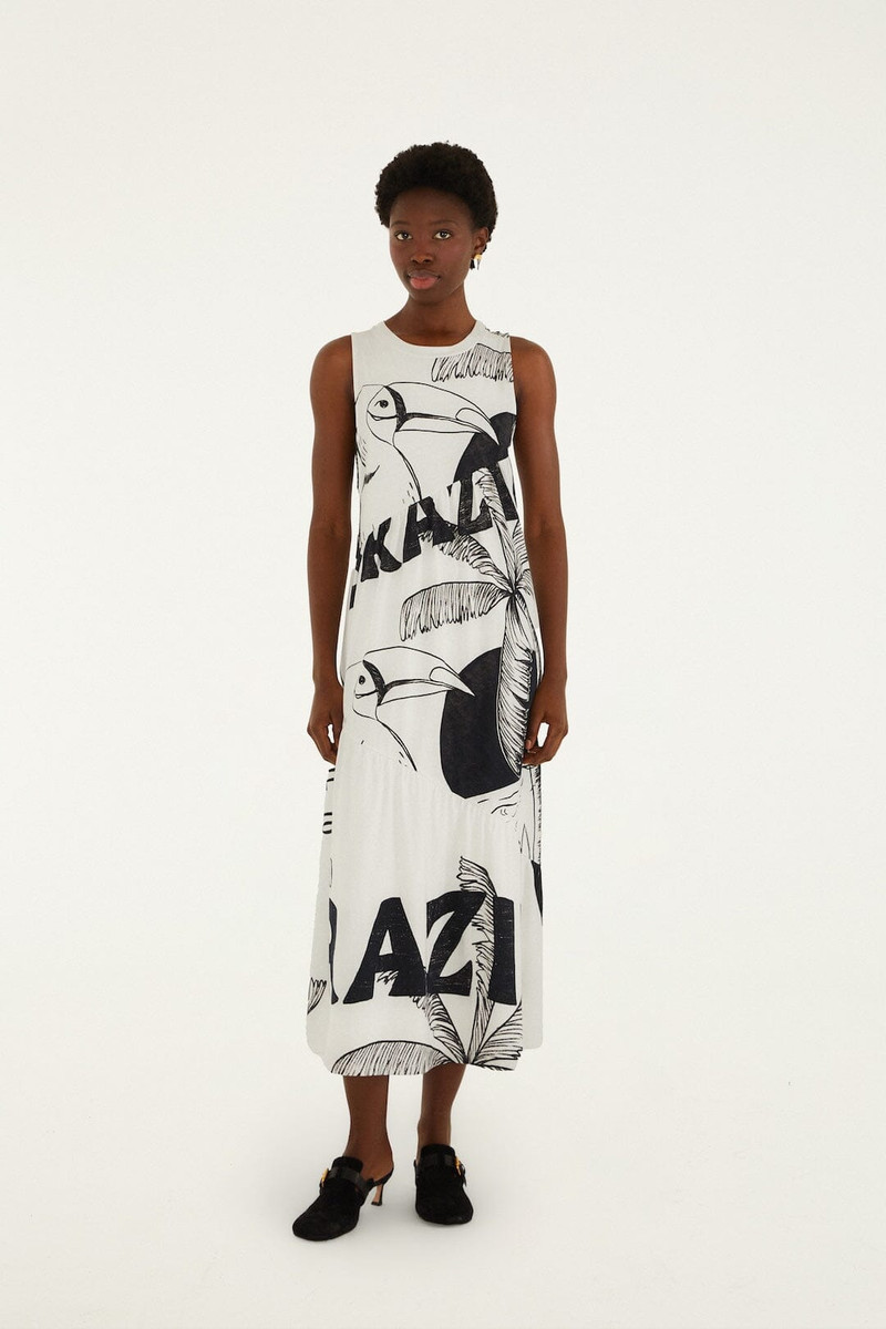 Come To Brasil Organic Cotton Patch Midi Dress 1