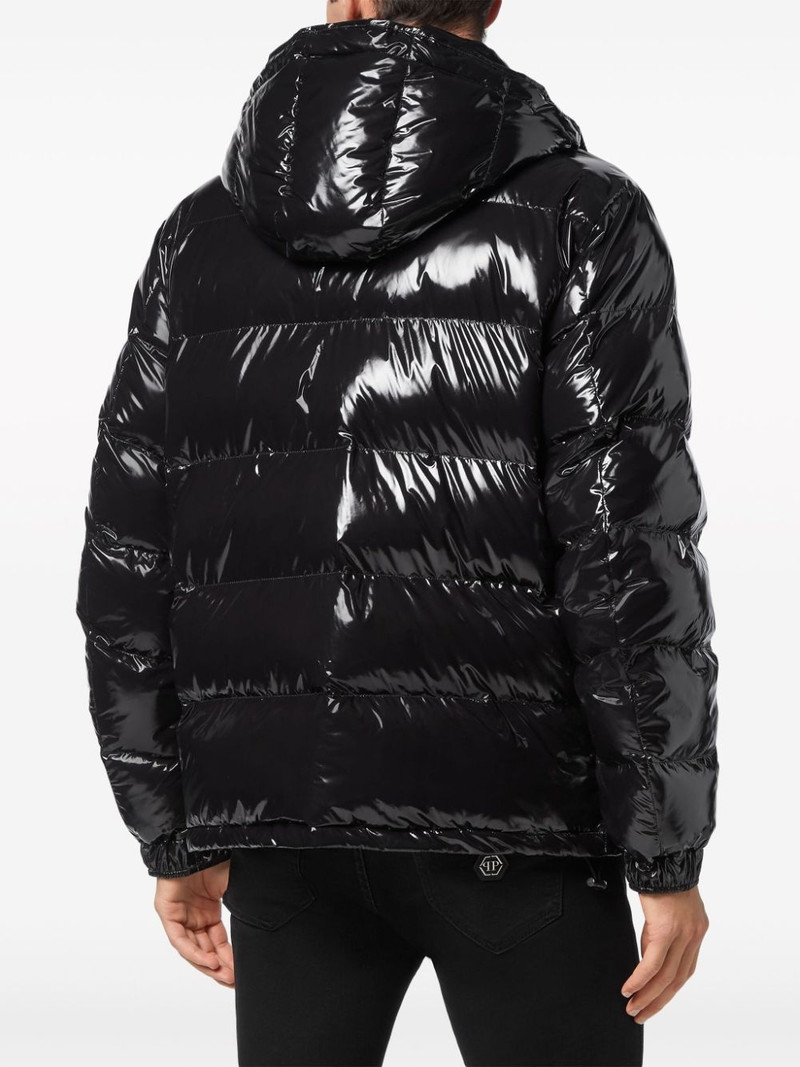 Hexagon logo-plaque padded jacket 4