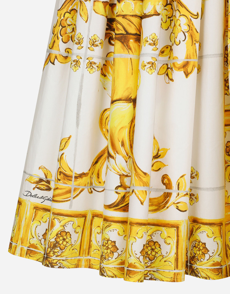 Midi corset dress in cotton poplin with majolica print 5