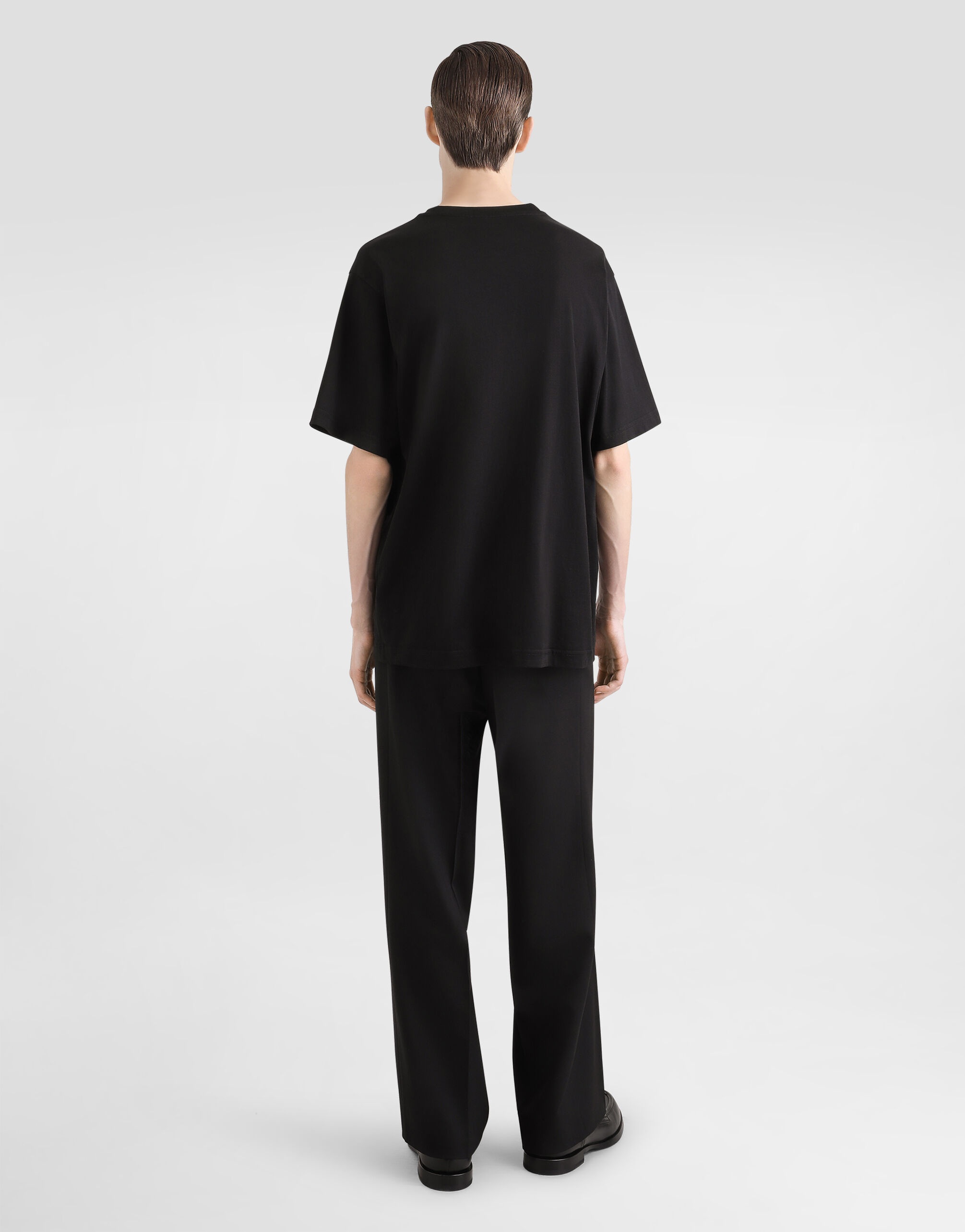 Cotton T-shirt with breast pocket and logo embroidery - 3
