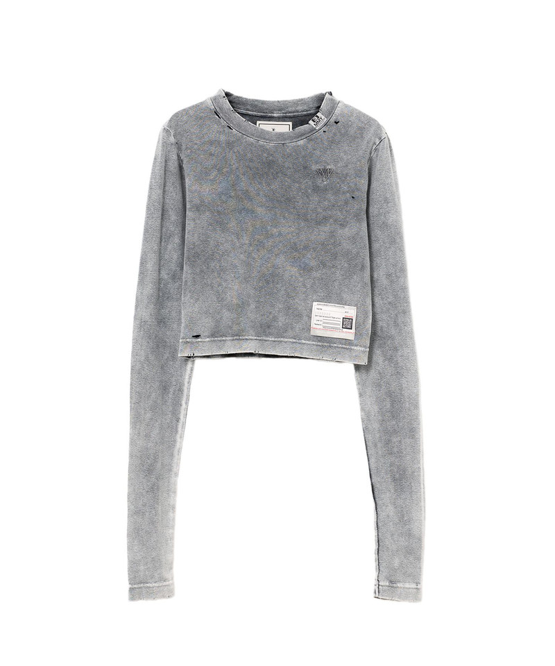 Bleached Cropped Long Sleeve T-shirt 24