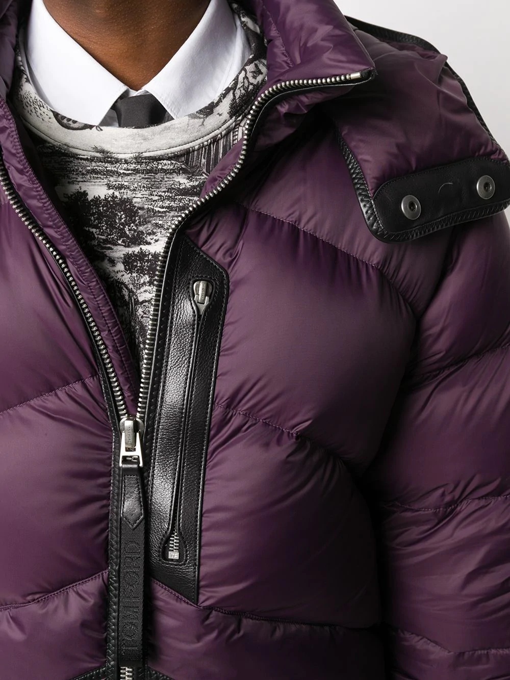 detachable-hood short padded jacket - 5