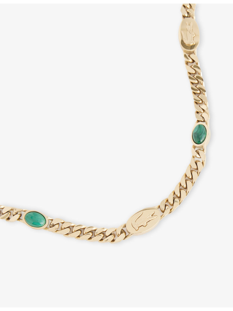 LACOSTE Crocodile Cuban Chain Stainless Steel Necklace outlook