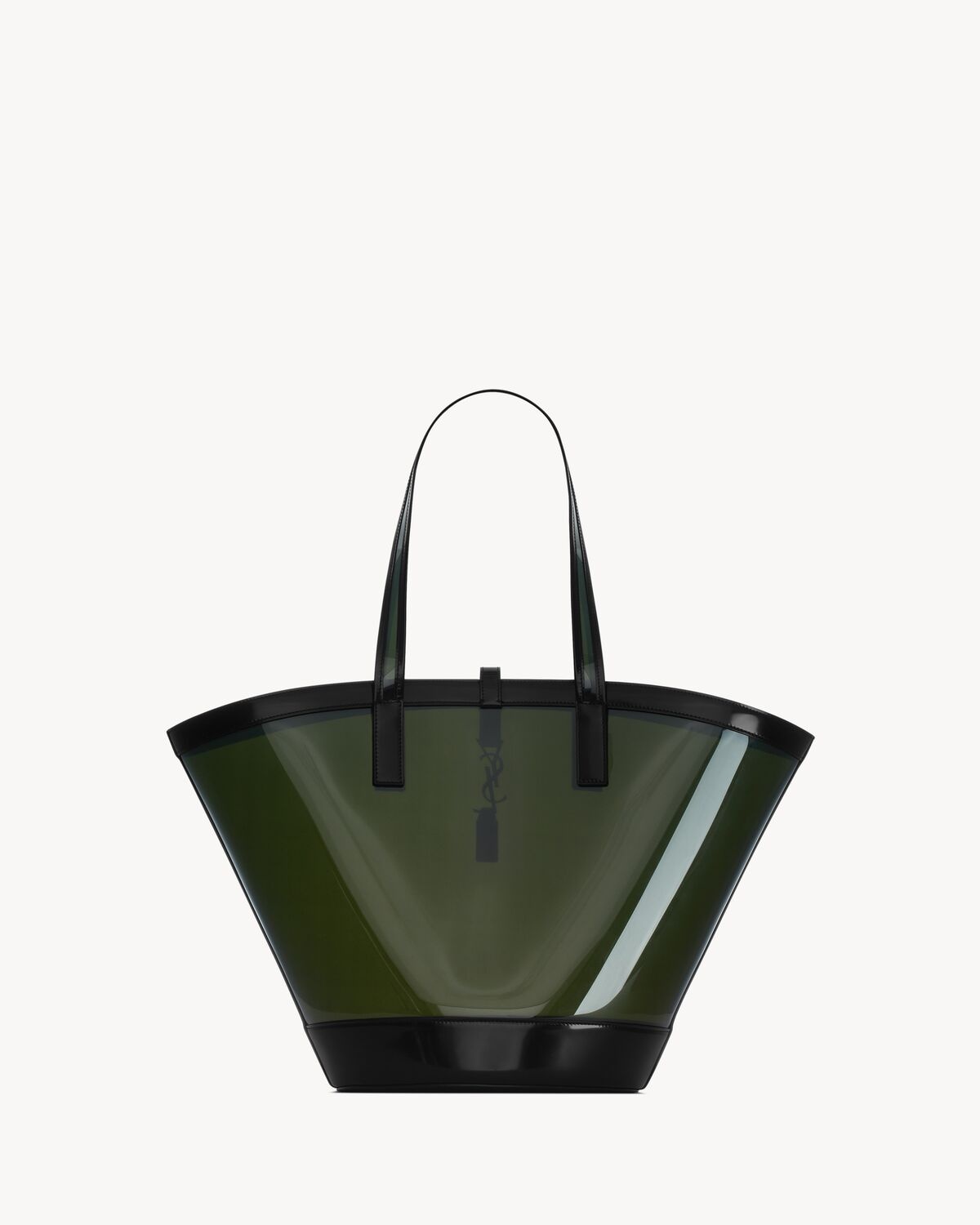 SAINT LAURENT PANIER MEDIUM IN VINYL AND SHINY LEATHER REVERSIBLE