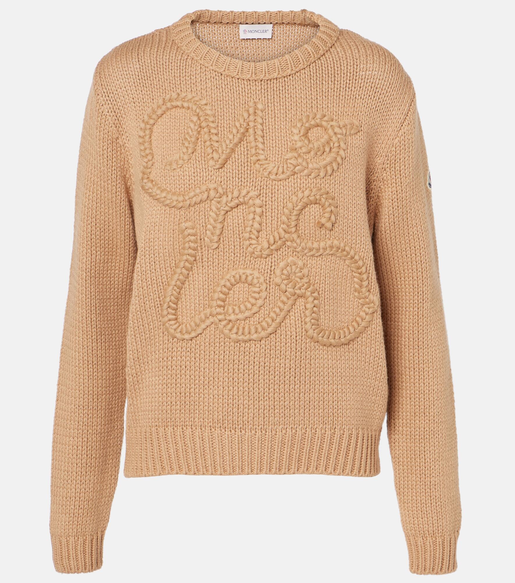 Logo embroidered cotton sweater - 1