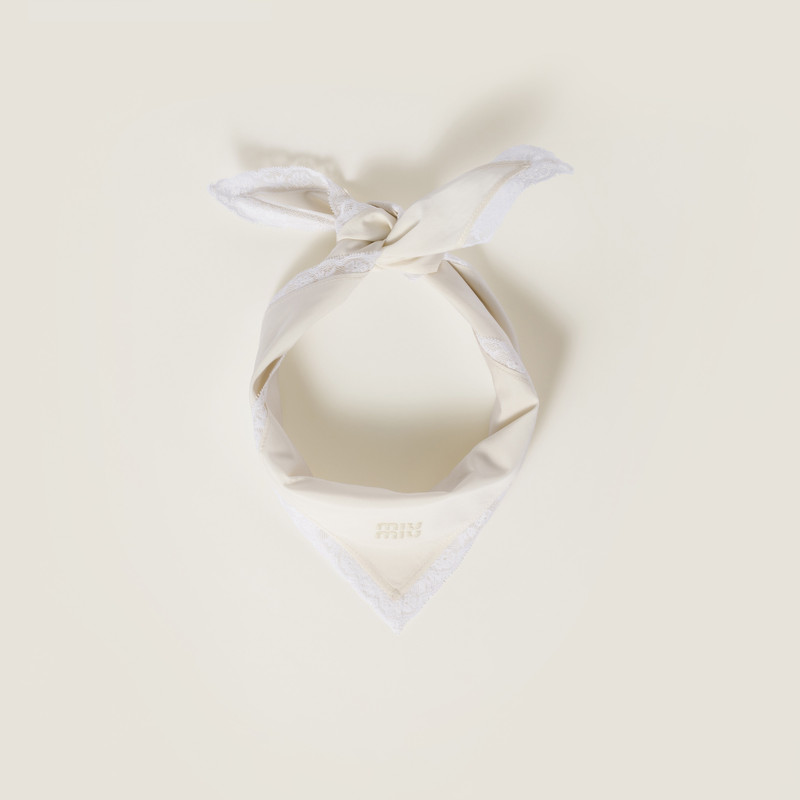 Poplin and lace logo scarf 1