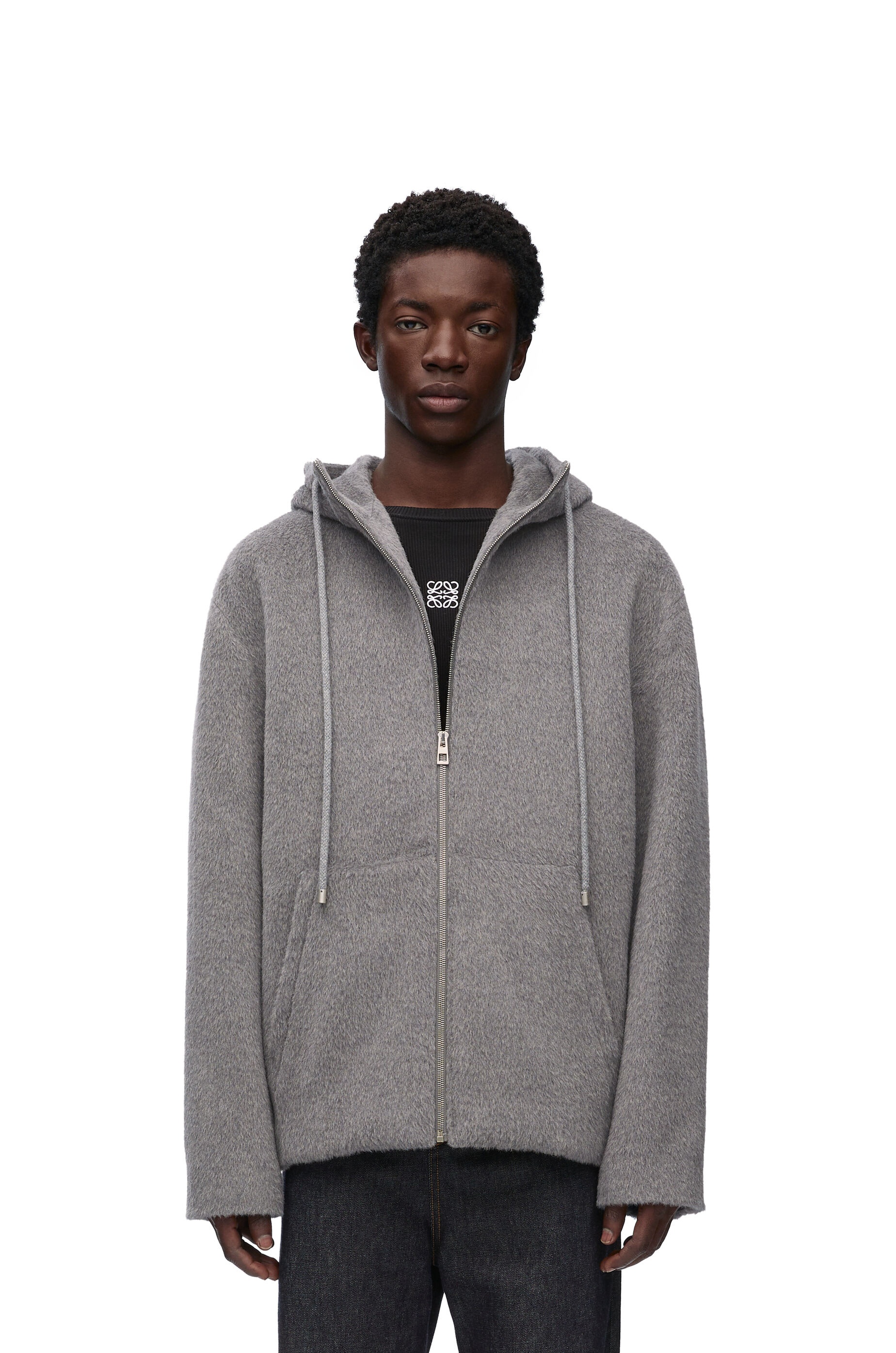 Hooded jacket in lama and wool - 3