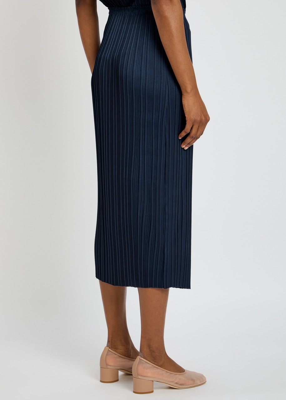 Vince Pleated Satin Midi Skirt - 3