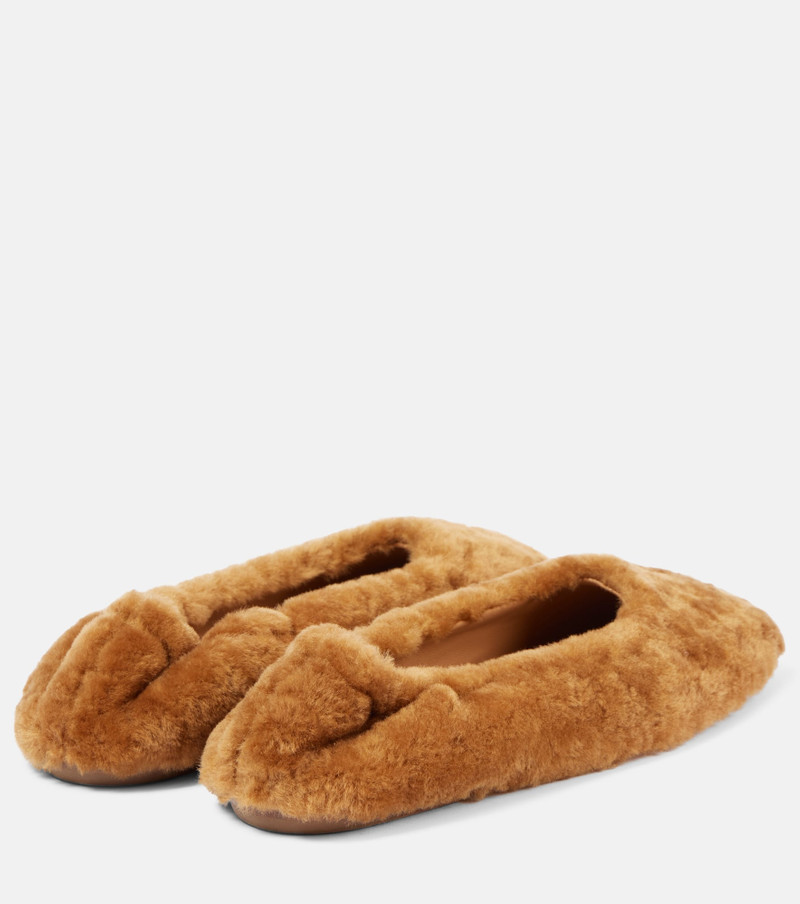 Dries Van Noten Shearling ballet flats outlook